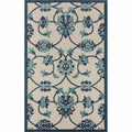 8 X 10 Blue Floral Non Skid Indoor Outdoor Area Rug