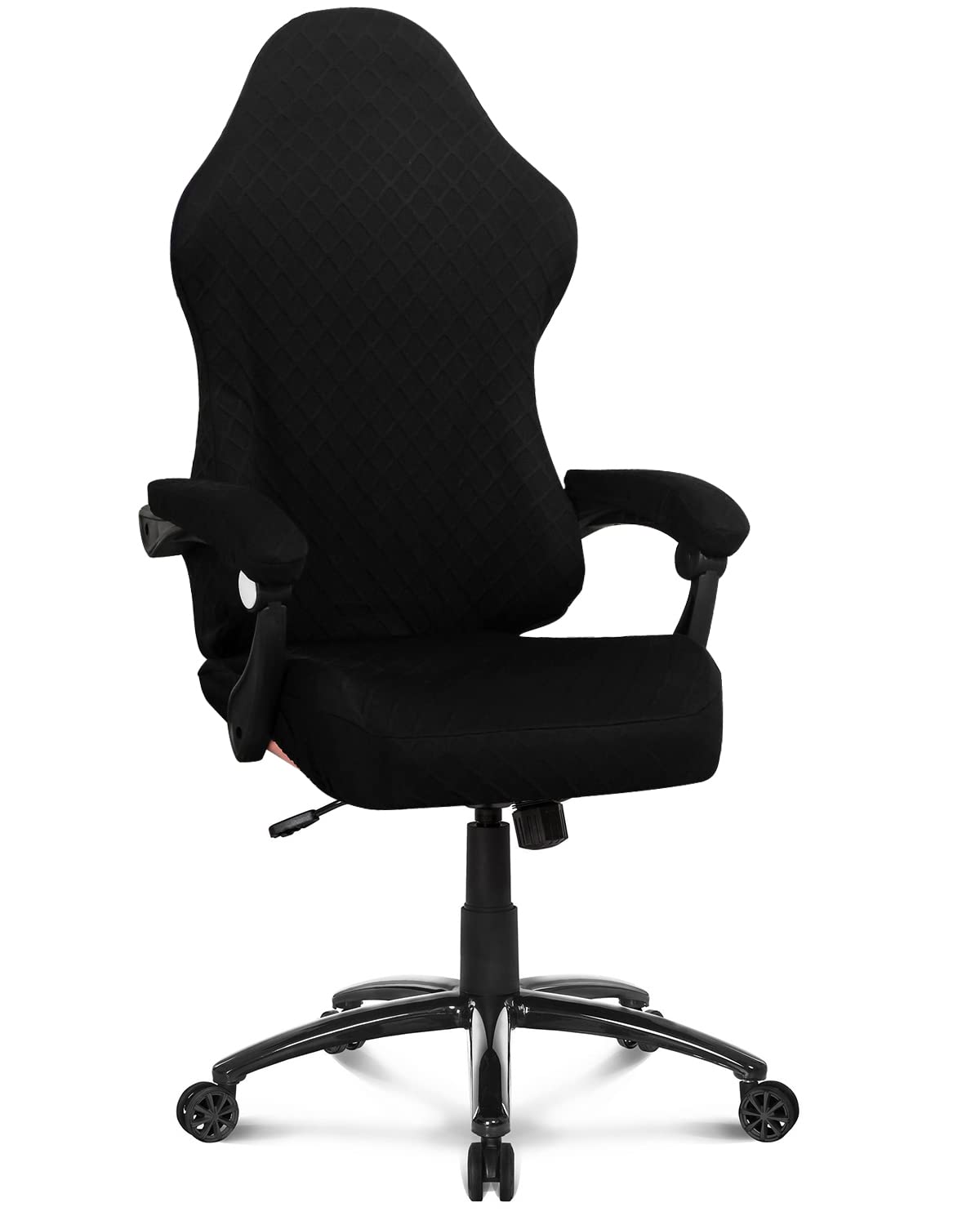 Deisy Dee Gaming Chair Cover - Stretchy Polyester Protector for Reclining Racing Chair (Black)