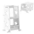 Qaba 2 in 1 Toddler Tower, Toddler Step Stool, Kids Kitchen Stool Helper with Safety Rail, Bathroom, Sink, Kitchen & Counter Ste