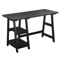 Convenience Concepts Designs2Go Trestle Desk with Shelves, 47, Black