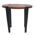 Benjara Max 23 Inch Oval Top End Side Table, Mango Wood, Iron Frame, Brown and Black