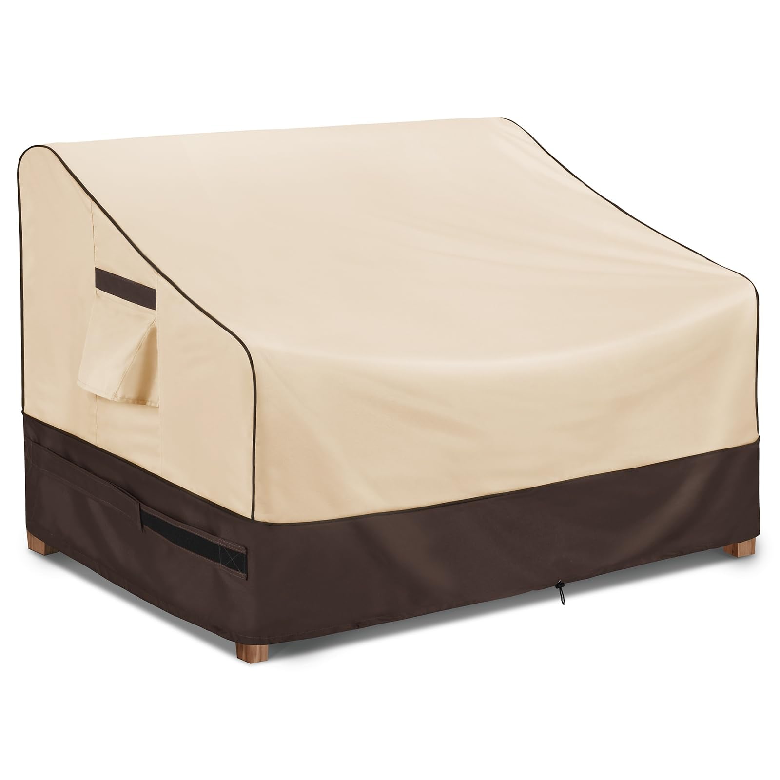 KylinLucky Waterproof Patio Loveseat Covers 87W x 37D x 35H inches,3-Seater Heavy Duty Outdoor Furniture Sofa Covers Khaki