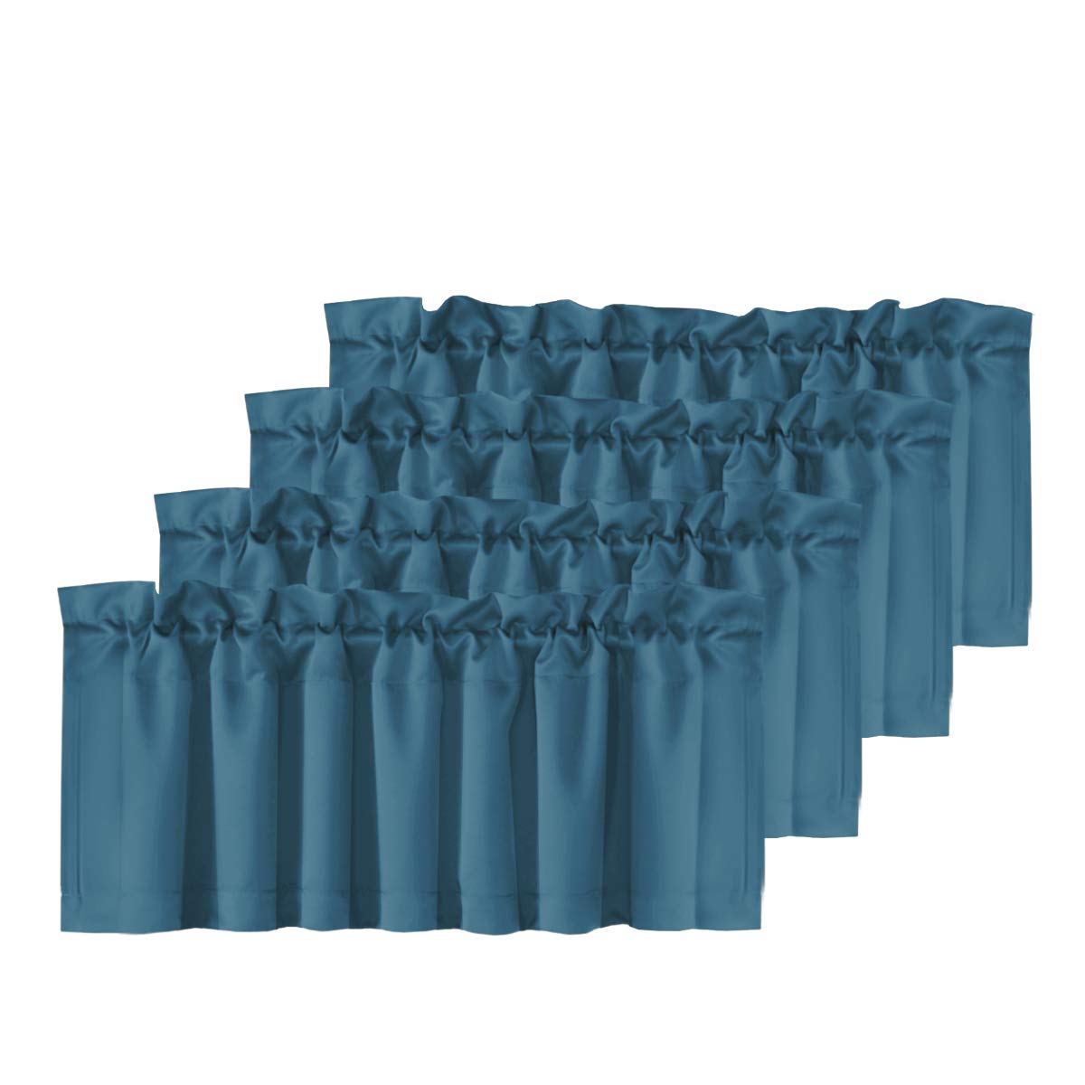 H.VERSAILTEX 2 Panels Blackout Curtain Valances for Kitchen Windows/Bathroom/Living Room/Bedroom Privacy Decorative Rod Pocket S