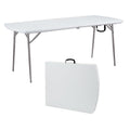 National Public Seating 30 x 72 Plastic Folding Table - Fold in Half, Heavy-Duty, Portable, Indoor/Outdoor Table for Office, Cam