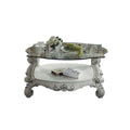 ACME Versailles Coffee Table - 82085 - Bone White & Clear Glass