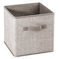 mDesign Small Fabric Collapsible Organizer Cube Bin Box with Front Handle for Cube Furniture Units, Closet or Bedroom Storage, H