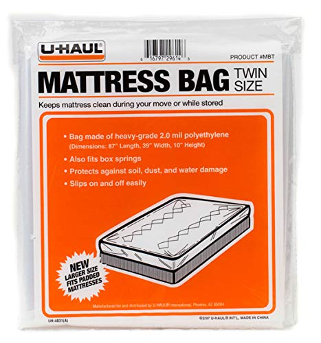 U-Haul Twin Mattress Bag for Moving and Storage Protection - 87 x 39 x 10 Bag