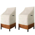 RosieLily High Back Patio Chair Covers Waterproof Stackable Outdoor Bar Stool Cover Beige Patio Furniture Covers Outside Lounge 