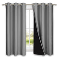NICETOWN 100% Blackout Curtains with Black Liners, Solid Thermal Insulated Full Blackout 2-Layer Lined Drapes, Energy Efficiency