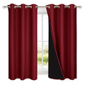 NICETOWN 100% Blackout Panels, Thermal Insulated Black Liner Curtains for Kitchen Room, Cold Blocking Drapes for Window Decorati