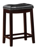 Angel Line Cambridge Padded Saddle Stool with Cushion, 24 Set of 1, Espresso with Black
