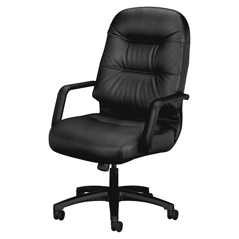 HON 2090 Pillow-Soft Series Executive Leather High-Back Swivel/Tilt Chair, Black