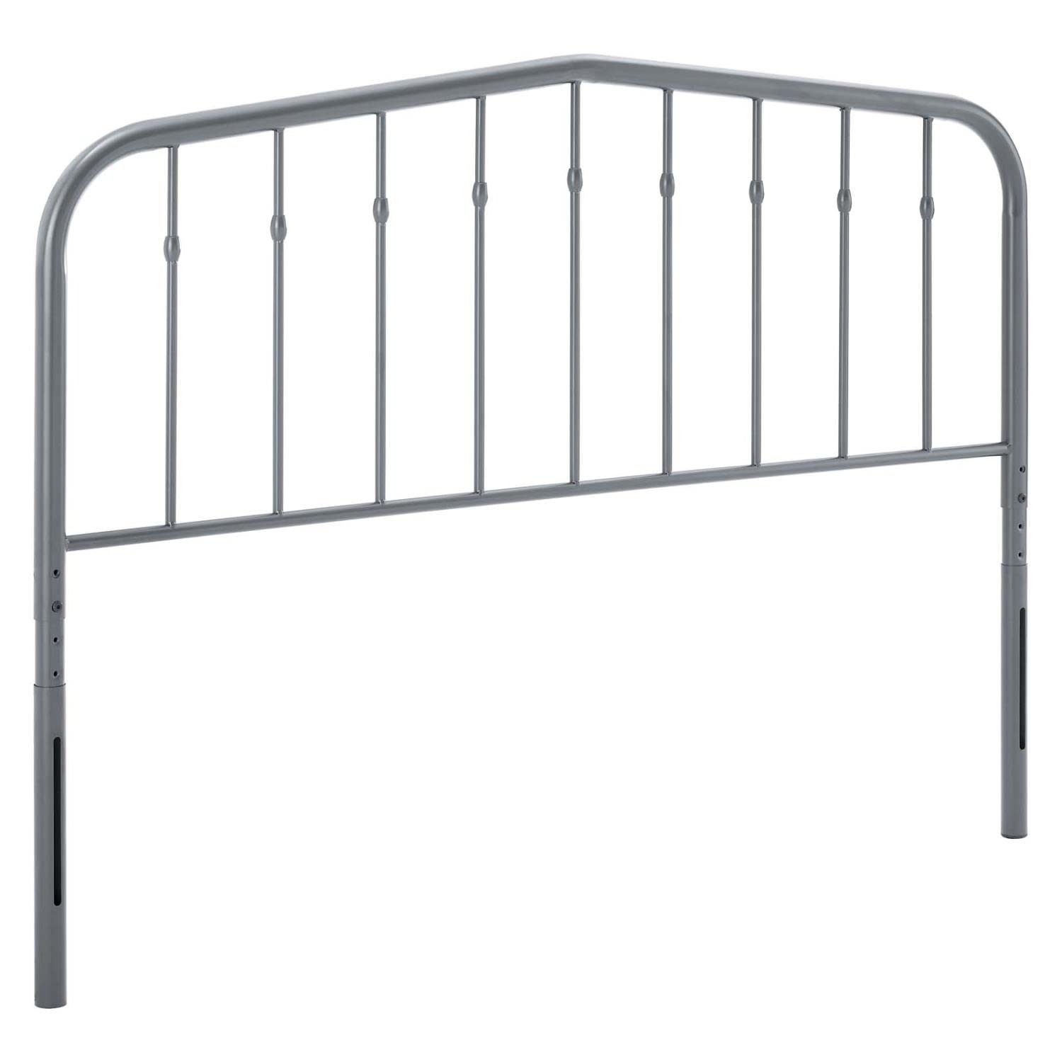 Modway Lennon Modern Farmhouse Metal Queen Headboard in Gray