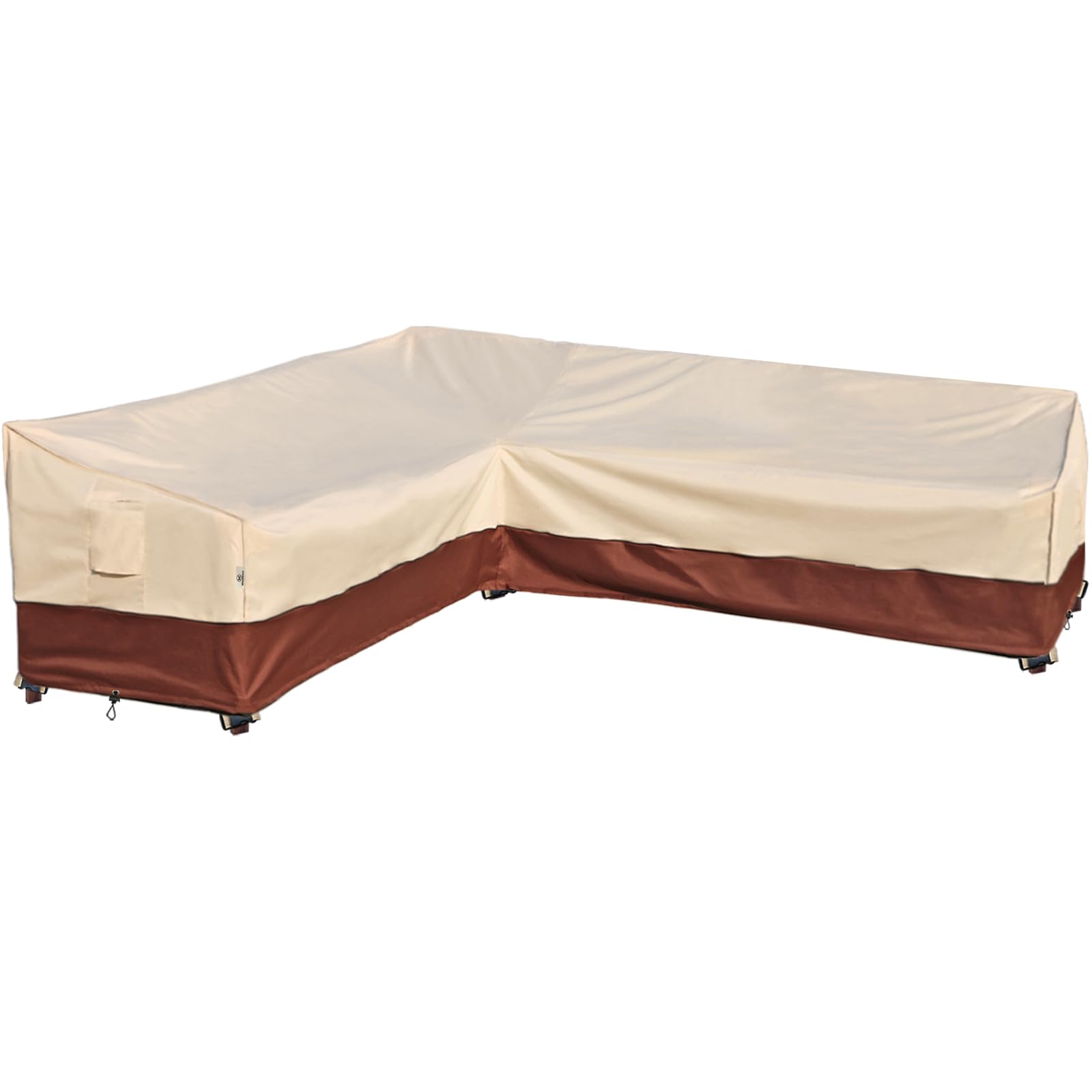 Westblue Outdoor Sectional Cover-L-Shaped Patio Furniture Covers Waterproof Rip-Stop Anti-UV 600D Outdoor Couch Sofa Cover with 