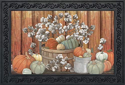 Briarwood Lane Pumpkins and Willows Autumn Doormat Primitive Fall Indoor/Outdoor 30 x 18