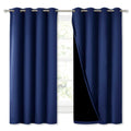 NICETOWN 100% Blackout Curtain Panels, Thermal Insulated Black Liner Curtains for Nursery Room, Noise Reducing and Cold Blocking