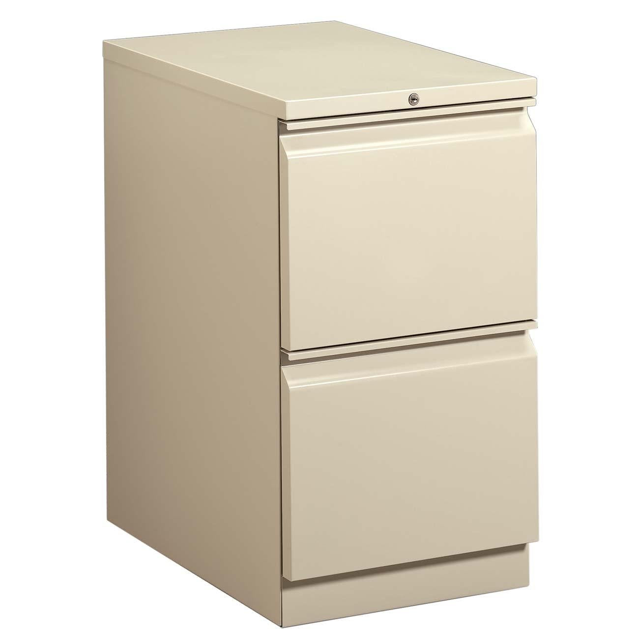 HON 33823RS 22-7/8-Inch Efficiencies Mobile Pedestal File with 2 File Drawers, Putty