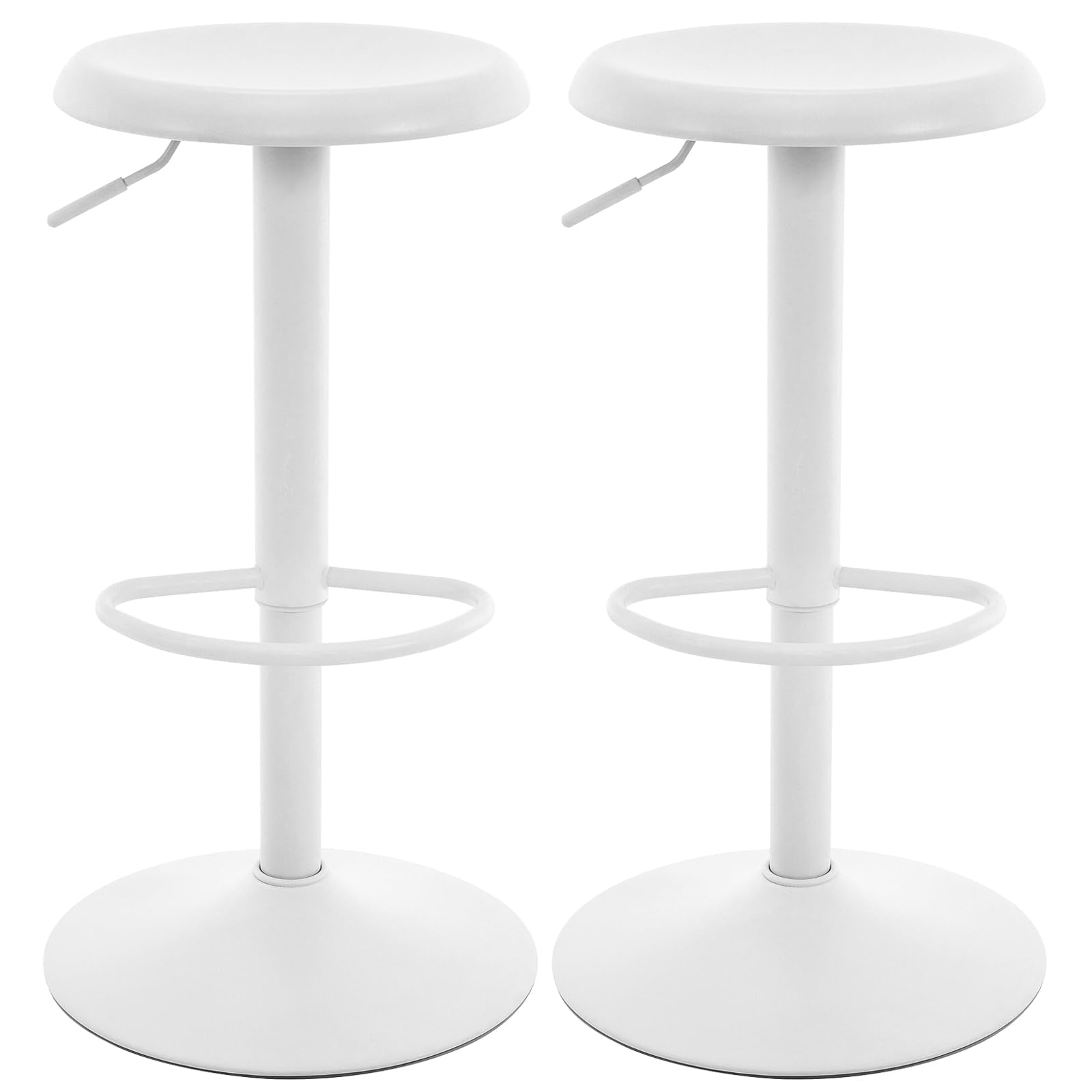 Brage Living Adjustable Bar Stools Set of 2, Swivel Round Metal Airlift Barstools, Backless Counter Height Bar Chairs for Kitche