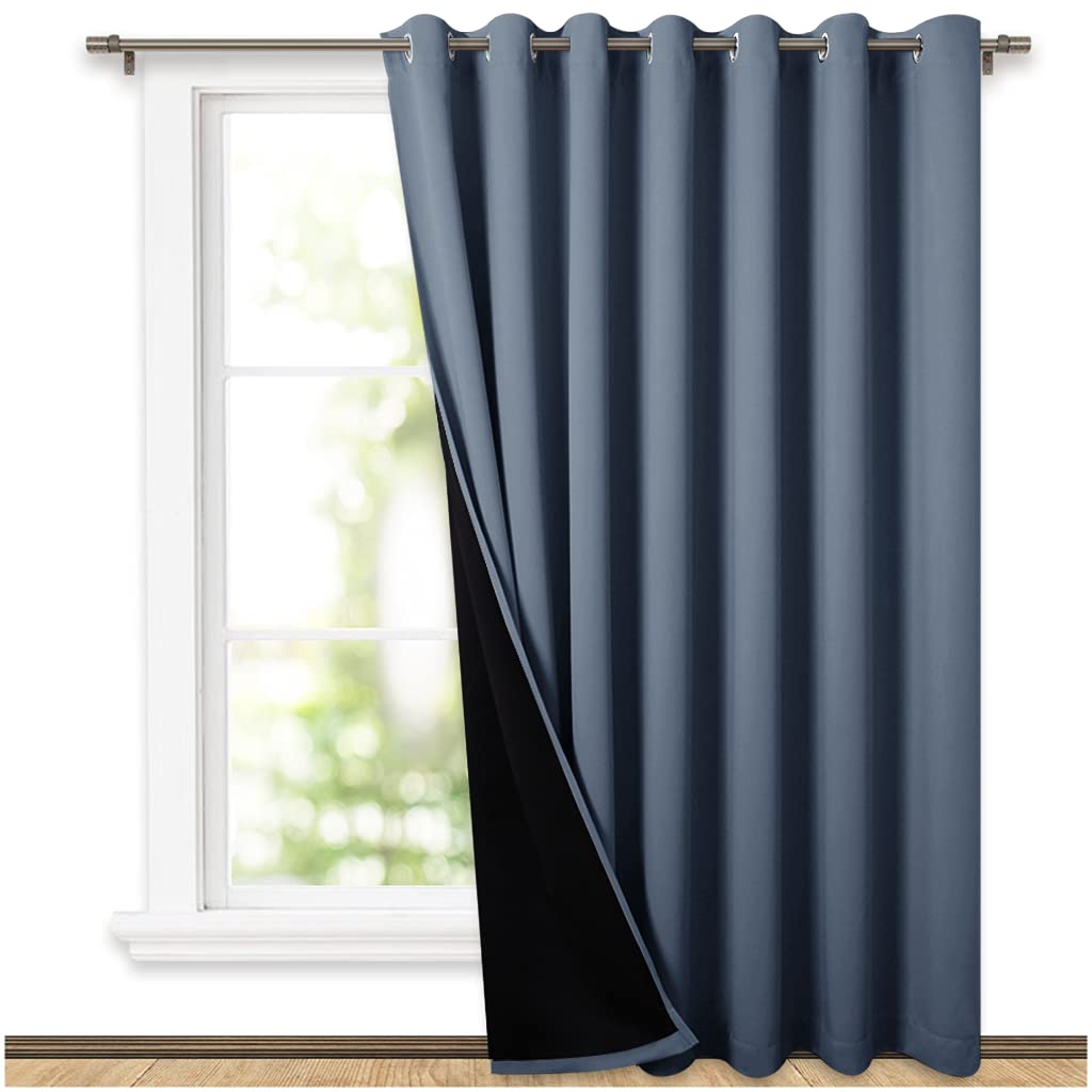 NICETOWN Vertical Blind for Window, Total Shade Patio Door Curtain, Heavy-Duty Full Light Shading Sliding Door Drape Room Divide