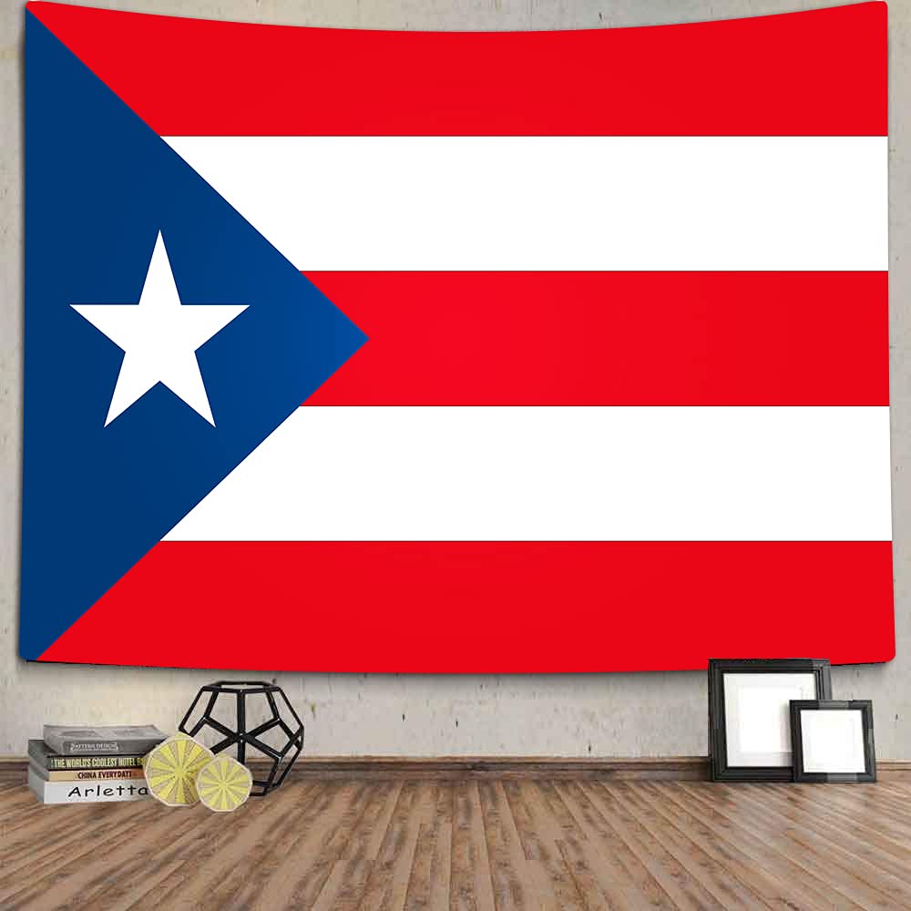TOMOZ USA Puerto Rico Flag Tapestry Wall Hanging for Bedroom Living Room Dorm Home Decoration 60W x 51L Inch