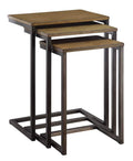 Carolina Classic Astrid Nesting Table in Harvest Oak and Aged Iron