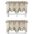 Solid Faux Silk Swag Waterfall Cascade Ascot Window Curtain Valance w/Tassels Trim 55  x18  Wave (2, Taupe TAN)