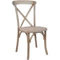 EMMA + OLIVER Natural with White Grain X-Back Chair