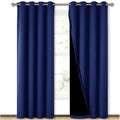 NICETOWN 100% Blackout Curtain Set, Thermal Insulated & Energy Efficiency Window Draperies for Guest Room, Full Shading Panels f