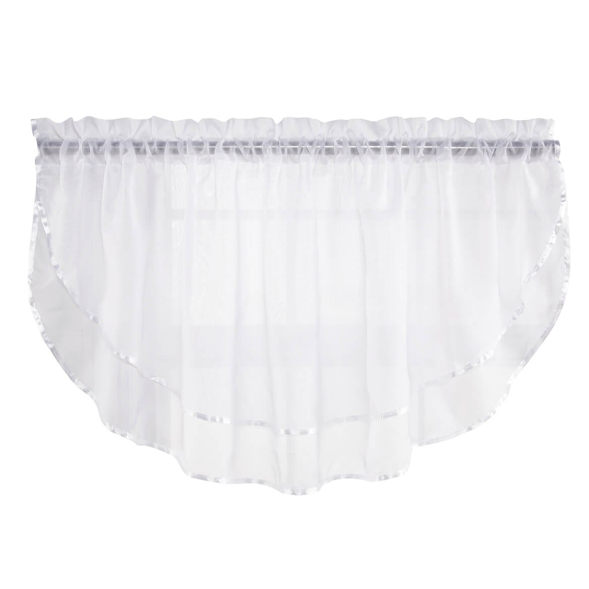 Stylemaster Elegance Sheer Voile Ascot Valance, 60 x 24, White