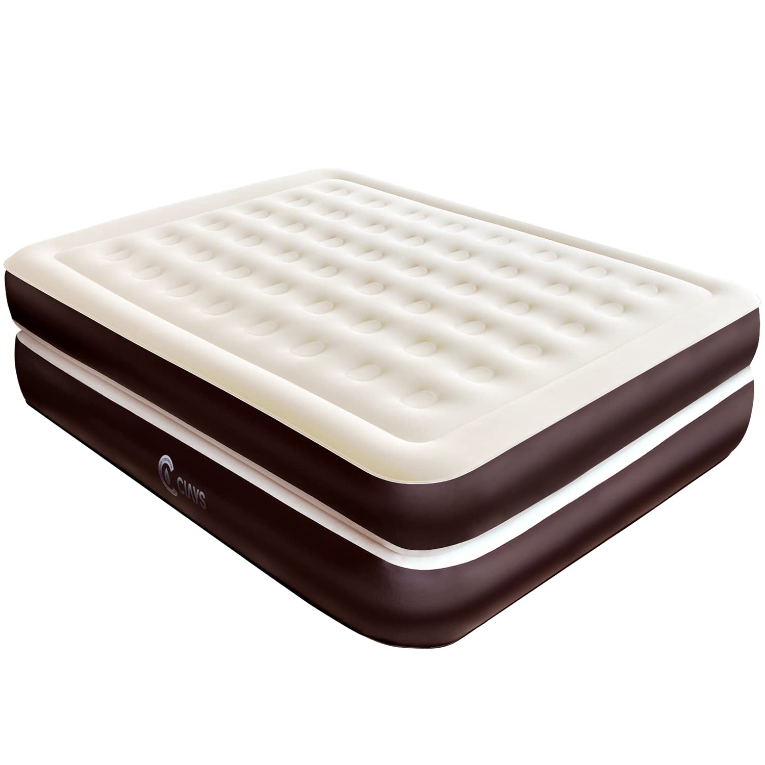 Ciays Air Mattress Twin, 16 Blow Up Mattress for Home and Camping, Flocked Top Inflatable Air Bed for Guests, Family, Blue