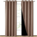 NICETOWN Cold Blocking Curtains, 100% Blackout Curtains Thermal, Noise Reduction and Privacy Curtains for Patio Door, Black Line