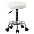 KKTONER Round Rolling Stool Chair PU Leather Height Adjustable Swivel Drafting Work SPA Shop Salon Stools with Wheels Office Cha