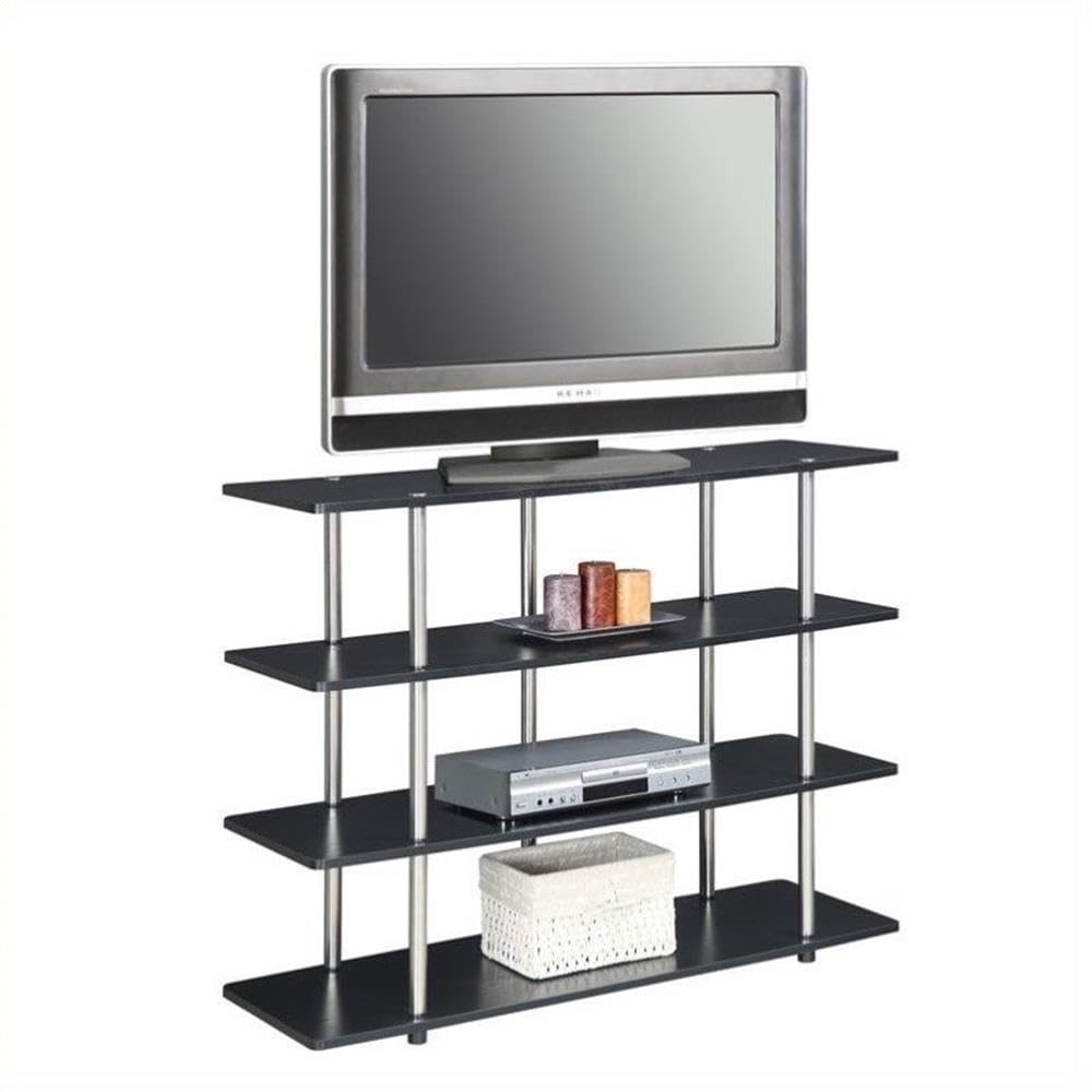 Convenience Concepts Designs2Go No Tools XL Highboy 4-Tier Stand Entertainment Center 55 Inches, Modern TV Console with Shelves 
