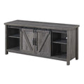 Convenience Concepts Blake Barn Door TV Stand with Shelves and Sliding Cabinets for TVs up to 60 Inches, Weathered Gray