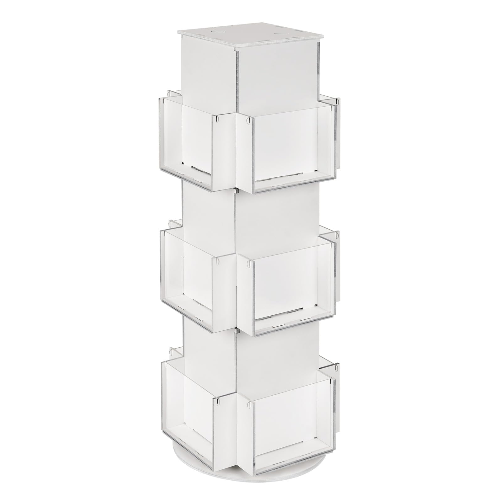 Natheeph Rotating Display Stand Greeting Card Display Wooden Display Rack with Two Card Sticker for Greeting Card Vendor Coffee 