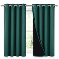 NICETOWN 100% Blackout Curtain with Black Liner, Thermal Insulated 2-Layer Lined Drape, Room Cooling Small Window Drapery for Di