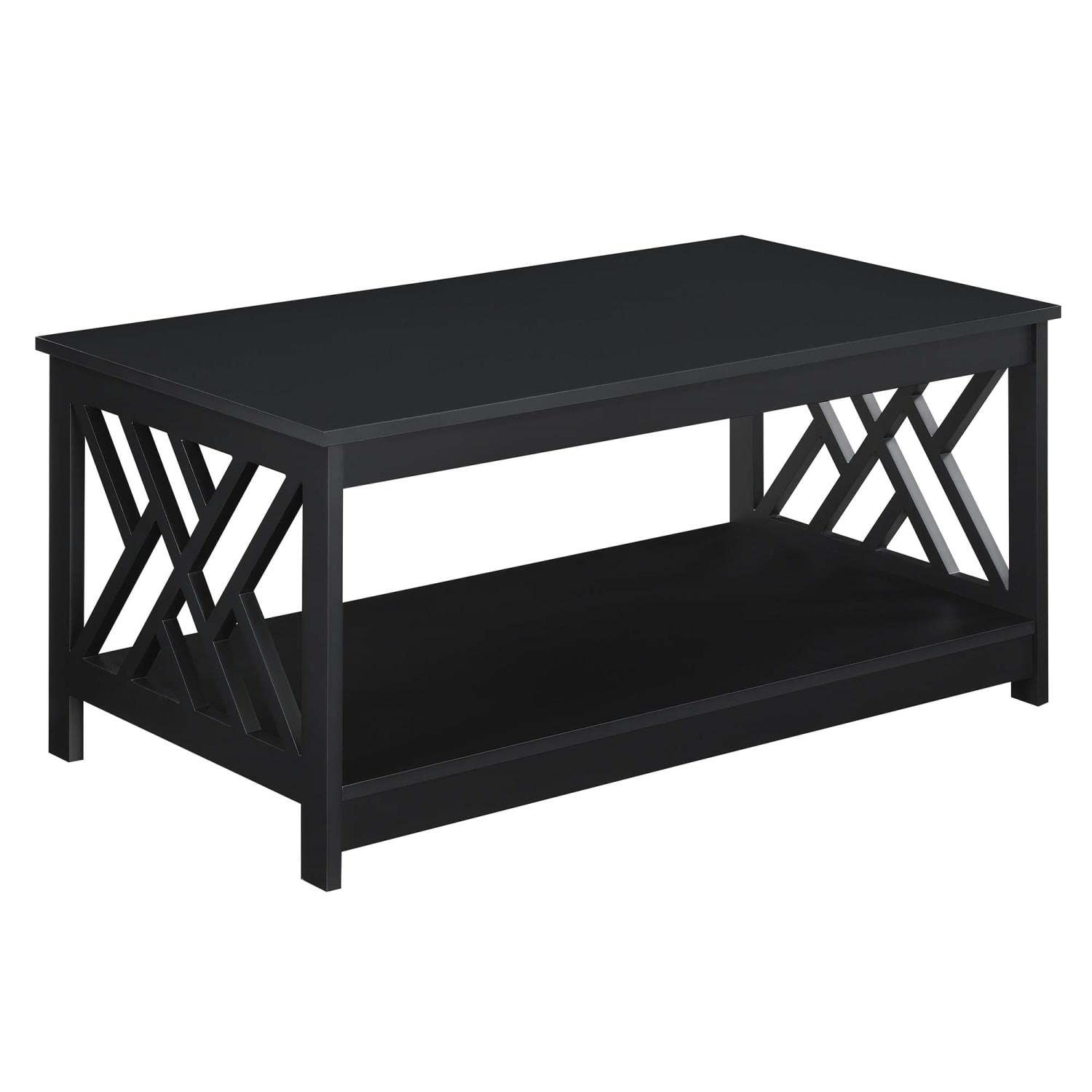 Convenience Concepts Titan Coffee Table with Shelf, Black