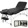 Yaheetech Massage Tables Portable Tattoo Table Adjustable Lash Bed Aluminium 3 Folding Spa Bed with Non-Woven Bag 28 inch Wide B
