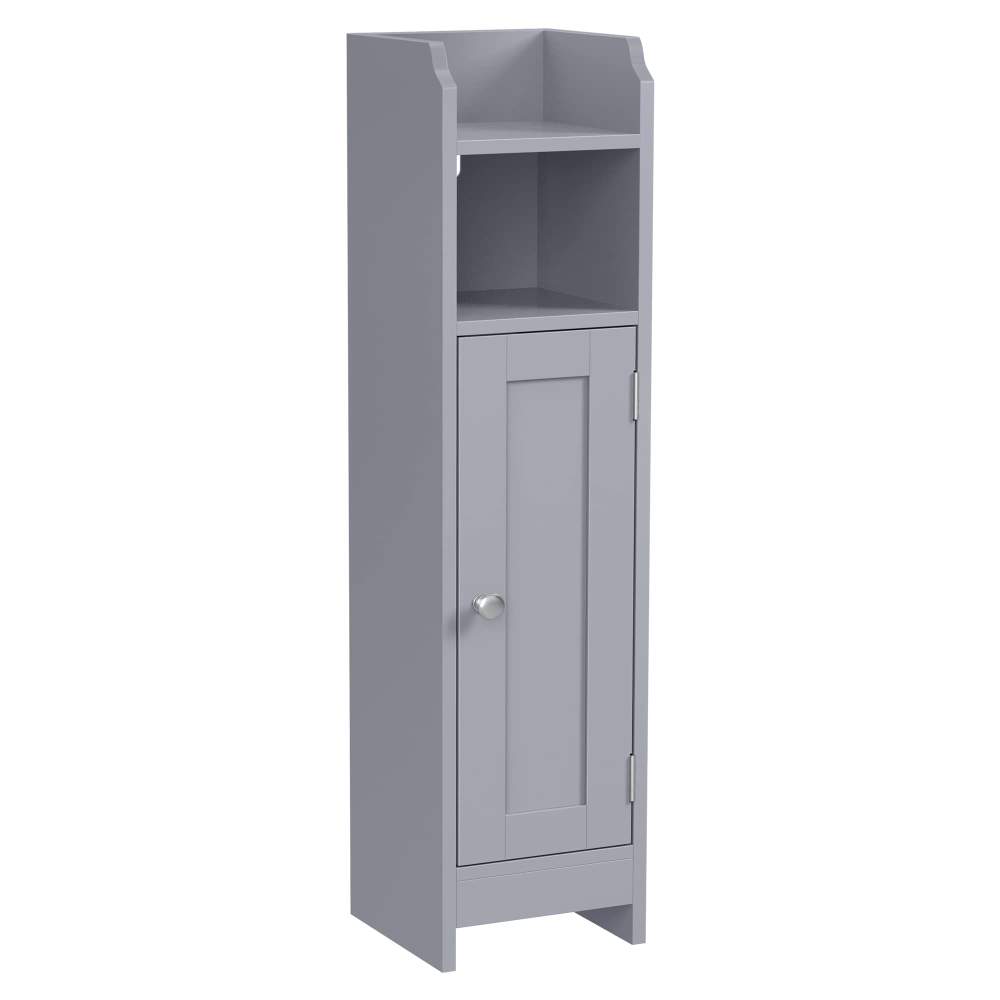 VASAGLE Small Bathroom Storage Corner Floor Cabinet with Door and Shelves, Bathroom Storage Organizer, Narrow Bathroom Toilet Pa