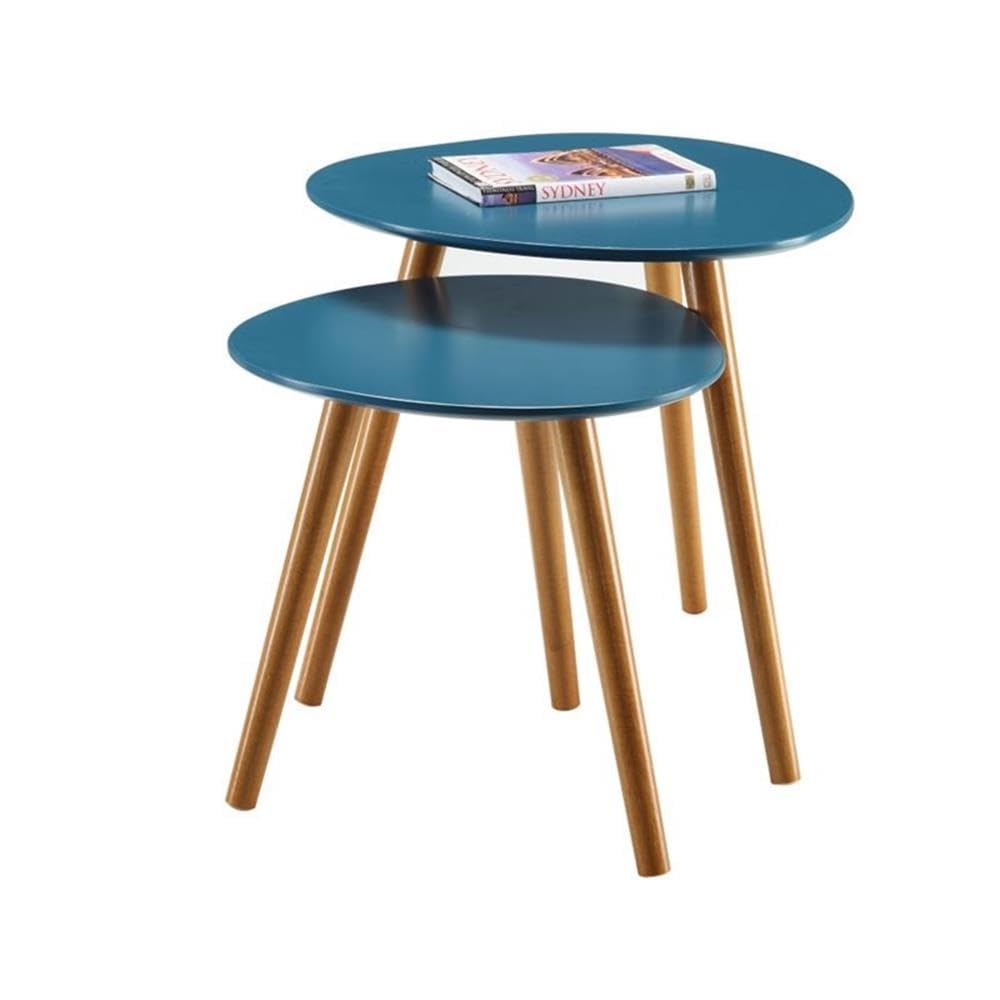 Convenience Concepts Oslo Nesting End Tables, Blue / Natural