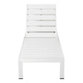 Benjara BM287822 Patio Josh 76 Inch Outdoor Chaise Lounger, White Aluminum Frame, Adjustable