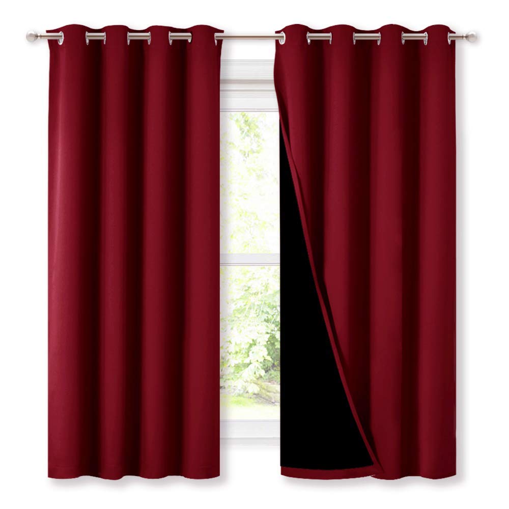 NICETOWN Cold Blocking Curtains, 100% Blackout Curtain Panels, Thermal Insulated Curtains, Noise Reducing Drapes for Window Deco