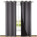 NICETOWN Room Warming Blackout Curtains 80 inches Long, Full Light Blocking Drapes with Black Liner for Nursery, Thermal Insulat