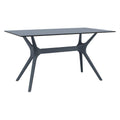Compamia Ibiza 55 Patio Dining Table in Dark Gray, Commercial Grade