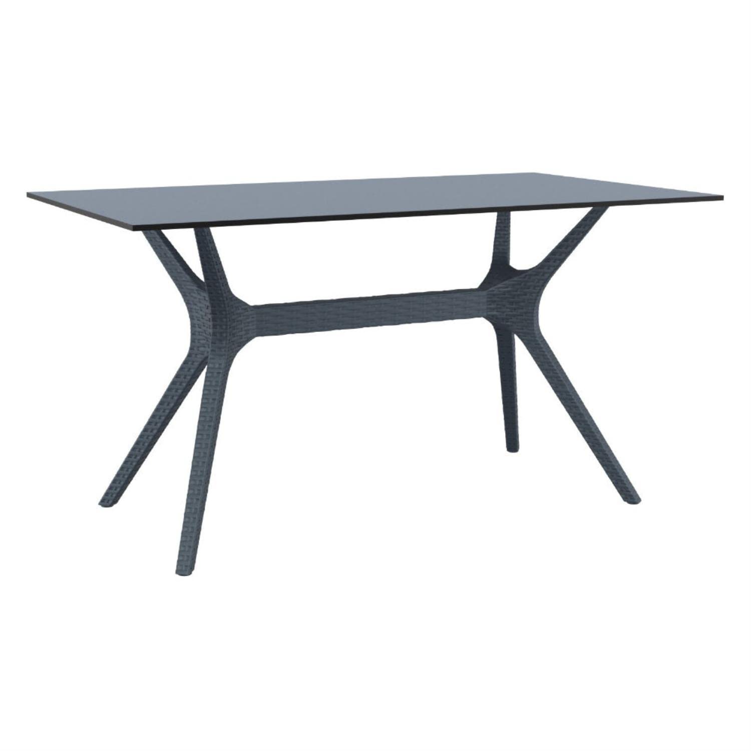 Compamia Ibiza 55 Patio Dining Table in Dark Gray, Commercial Grade