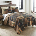 Donna Sharp Twin Bedding Set - 2 Piece - Brown Bear Cabin Lodge Quilt Set with Twin Quilt and One Standard Pillow Sham - Machine