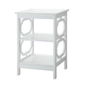 Convenience Concepts Omega End Table with Shelves, White, 15.75 in x 15.75 in x 23.75 in