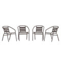 Flash Furniture Lila Metal Restaurant Stack Chairs with Metal Slats, Set of 4, Bronze