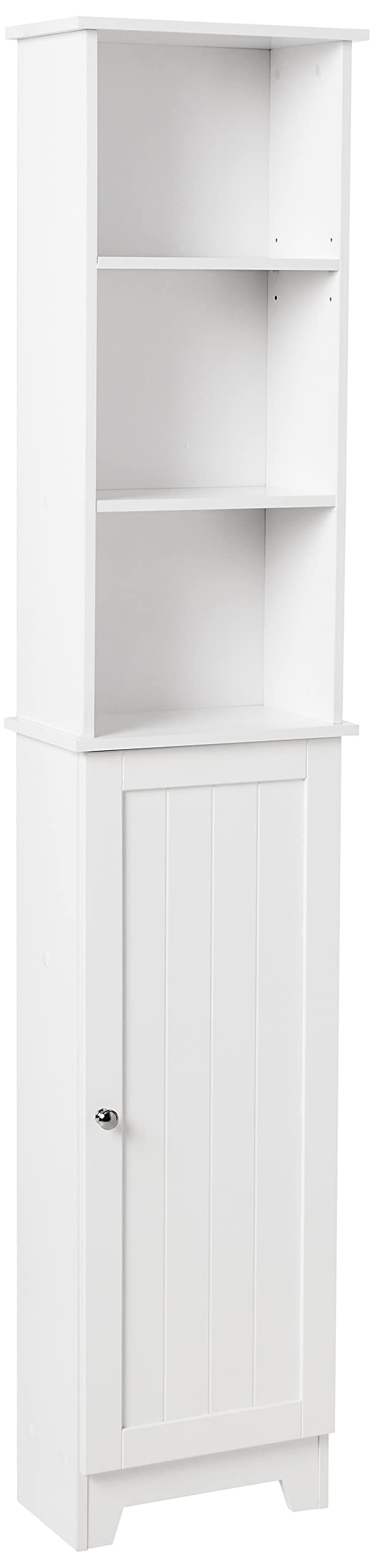 Redmon Contemporary Country Tall Floor Shelf with Lower Cabinet White Large
