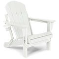 ABCPATIO Folding Plastic Adirondack Chair - Outdoor Weather Resistant Adirondack Chairs with Cup Holder, Stackable Seating for P